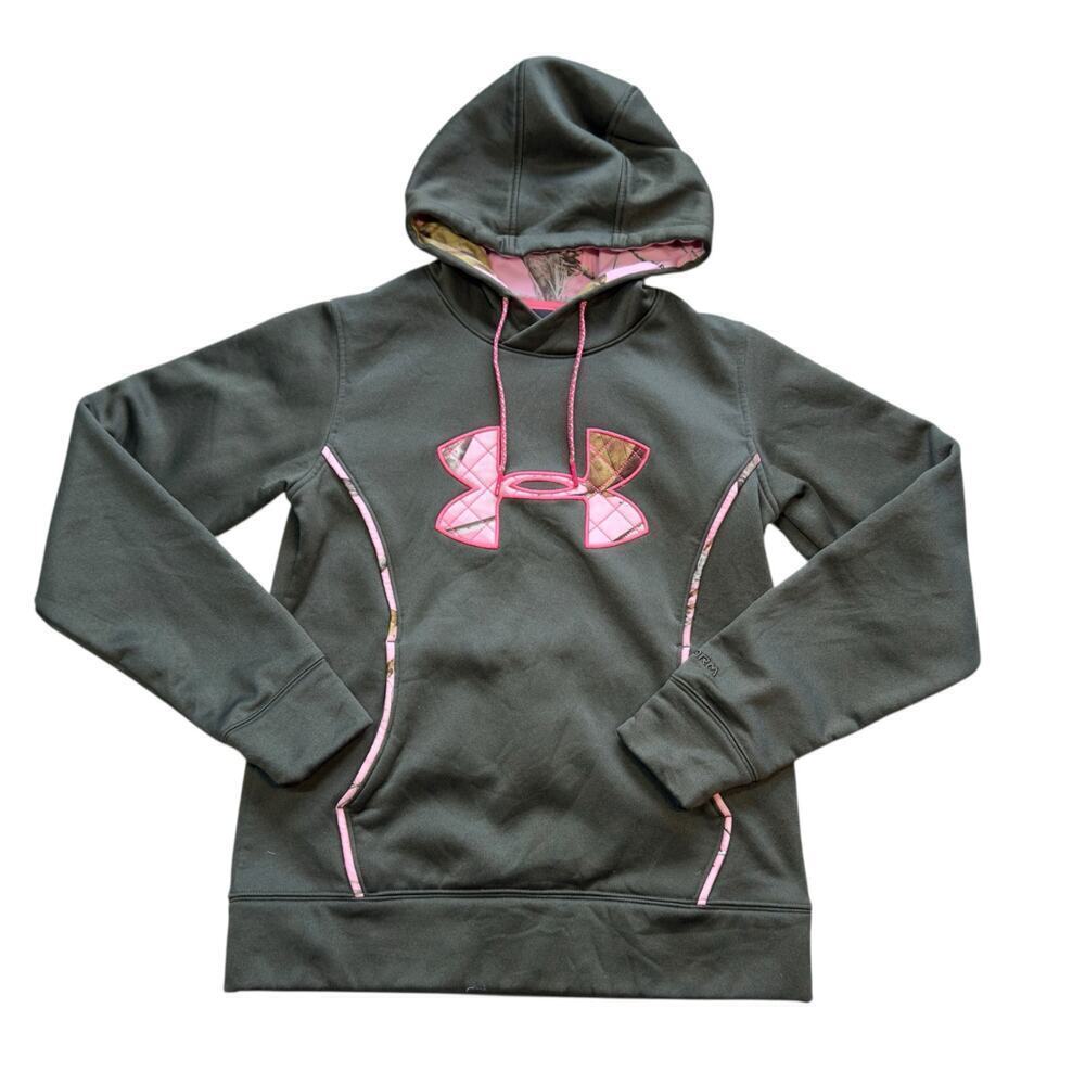 Under Armour Women's Storm Caliber Realtree Hoodie Small Green Pink Camo